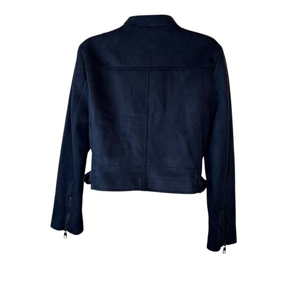 BANANA REPUBLIC Moto Jacket in Navy Blue Women's Medium - Picture 4 of 10